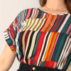 Multicolored Striped Round Neck Top