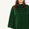 Pearl Beaded Flare Sleeve Top