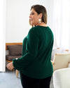 V-Neck Oblique Buttoned Sweater Top