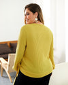 V-Neck Oblique Buttoned Sweater Top