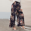 Paperbag Waist Floral Print Wide Leg Pants