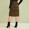 Leopard Print Split Front Pencil Skirt