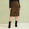 Leopard Print Split Front Pencil Skirt