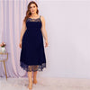 Lace Spaghetti Strap Night Dress - Blue