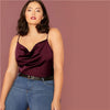 Satin Spaghetti Strap Top - Burgundy