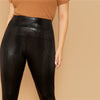 Wide Waistband Snake Skin Crop Leggings