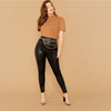 Wide Waistband Snake Skin Crop Leggings