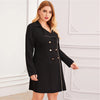 Zipper Front Double Button Blazer Dress