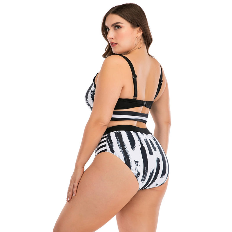 Printed High-Waist Two-Piece Bathing Suit