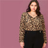 Leopard Print Semi Sheer Chiffon Top