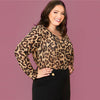 Leopard Print Semi Sheer Chiffon Top