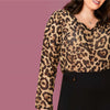 Leopard Print Semi Sheer Chiffon Top