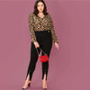 Leopard Print Semi Sheer Chiffon Top