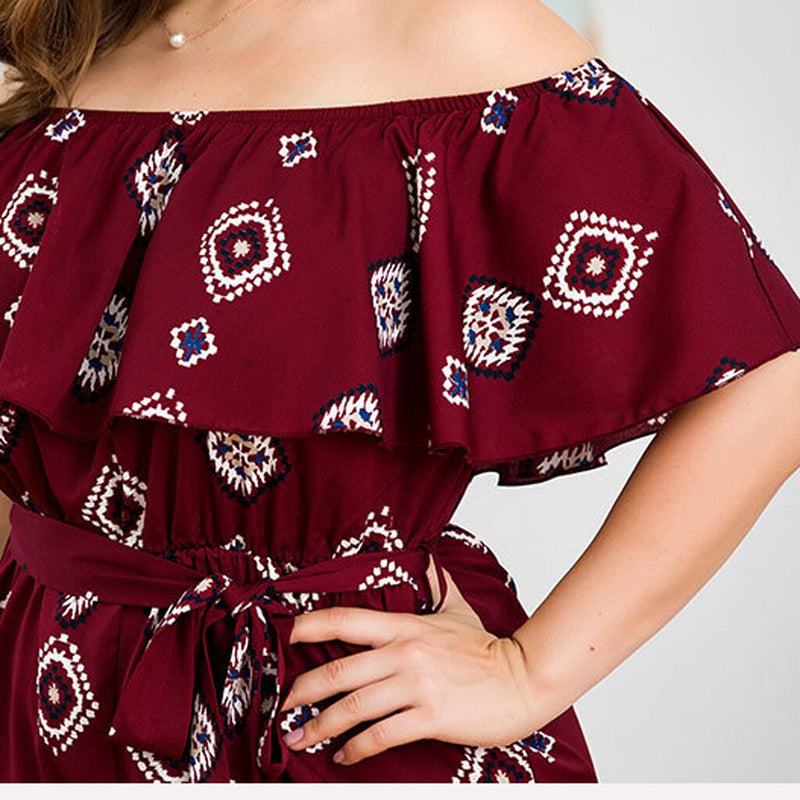 Off-shoulder Printed Jumpsuit