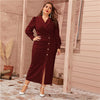 Burgundy Lantern Sleeve Maxi Dress