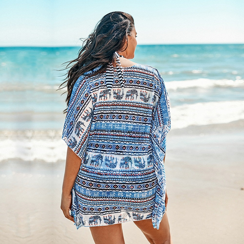 V-Neck Tunic Beach Dress