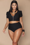 High-Waist Monokini Bathing Suit