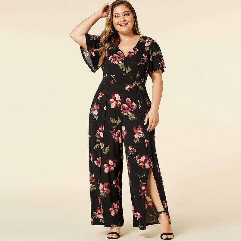 Bohemian Floral V-Neck Jumpsuit