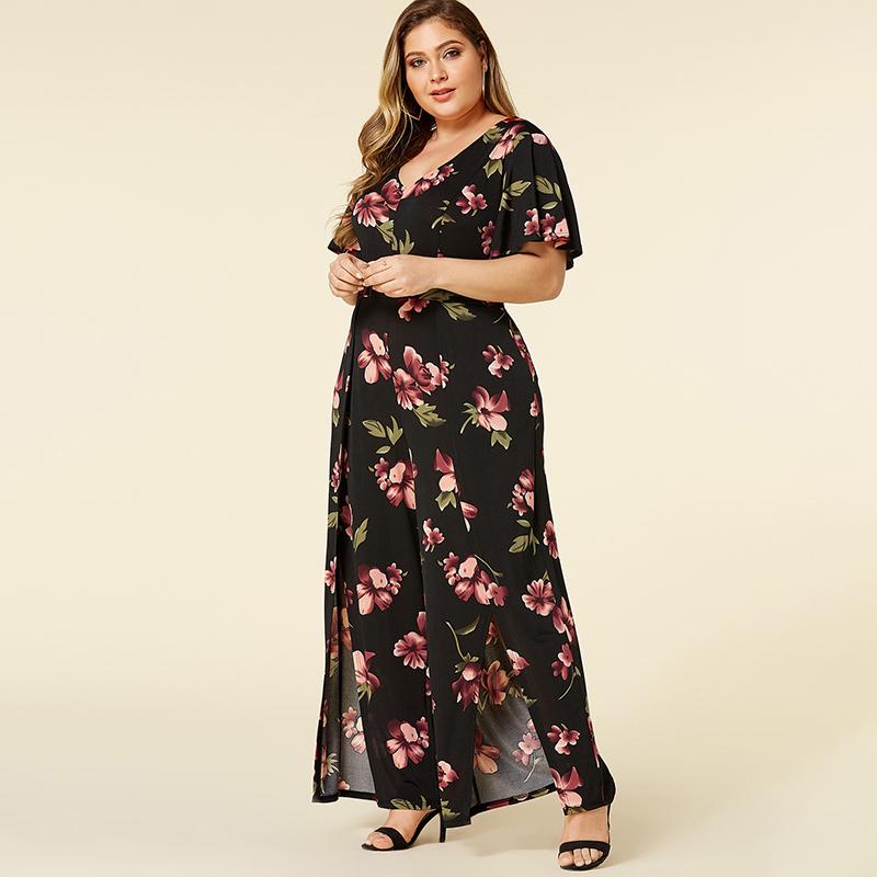 Bohemian Floral V-Neck Jumpsuit