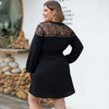 V-neck Lacey Long-Sleeved Dress