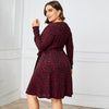 Burgundy Leopard Print Wrap Dress