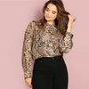 Tie Neck Snake Skin Print Top