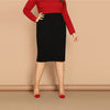 Plus Size Knee-Length Pencil Skirt