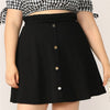 Buttoned Flare Skirt